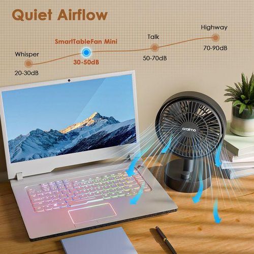 Oraimo ODF-201A – Ventilateur Portable Sans Balais Rechargeable, Silencieux et Puissant