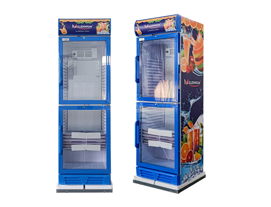Réfrigérateur vitrée 2 portes Bleu 365 L Millennium SC-405BLU