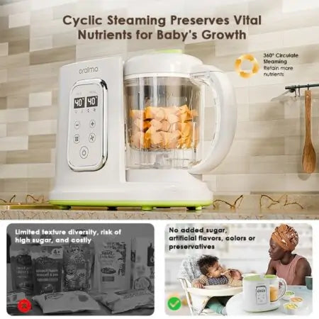 Accessoires inclus du robot culinaire Oraimo OBF-501 pour bébé
