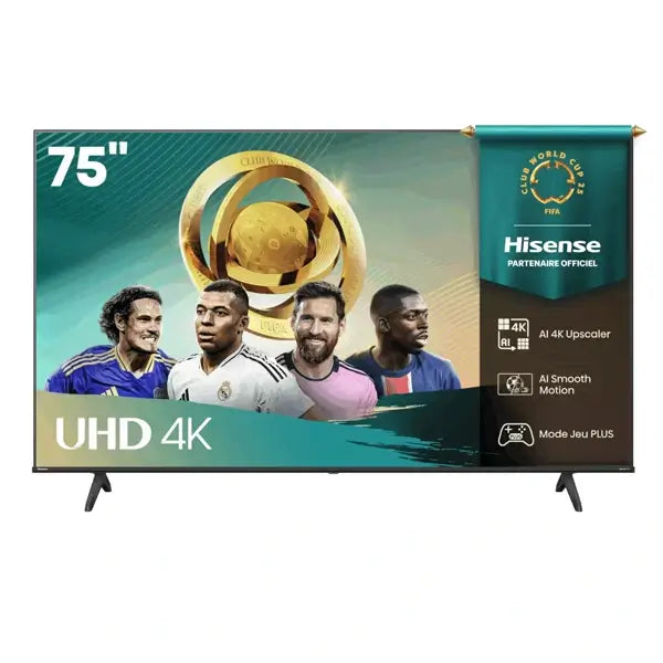 TV Hisense 75″ Connectée QLED 4K UHD VIDAA Apple Home HDMI USB Ethernet RJ45 Wifi BT 75A6Q
