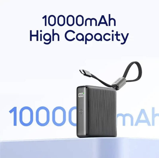 Oraimo Mini Powerbank PowerNova L11 10000 mAh – Charge Rapide 22,5W, Double Port, Câble Type-C Intégré | OPB-7103C