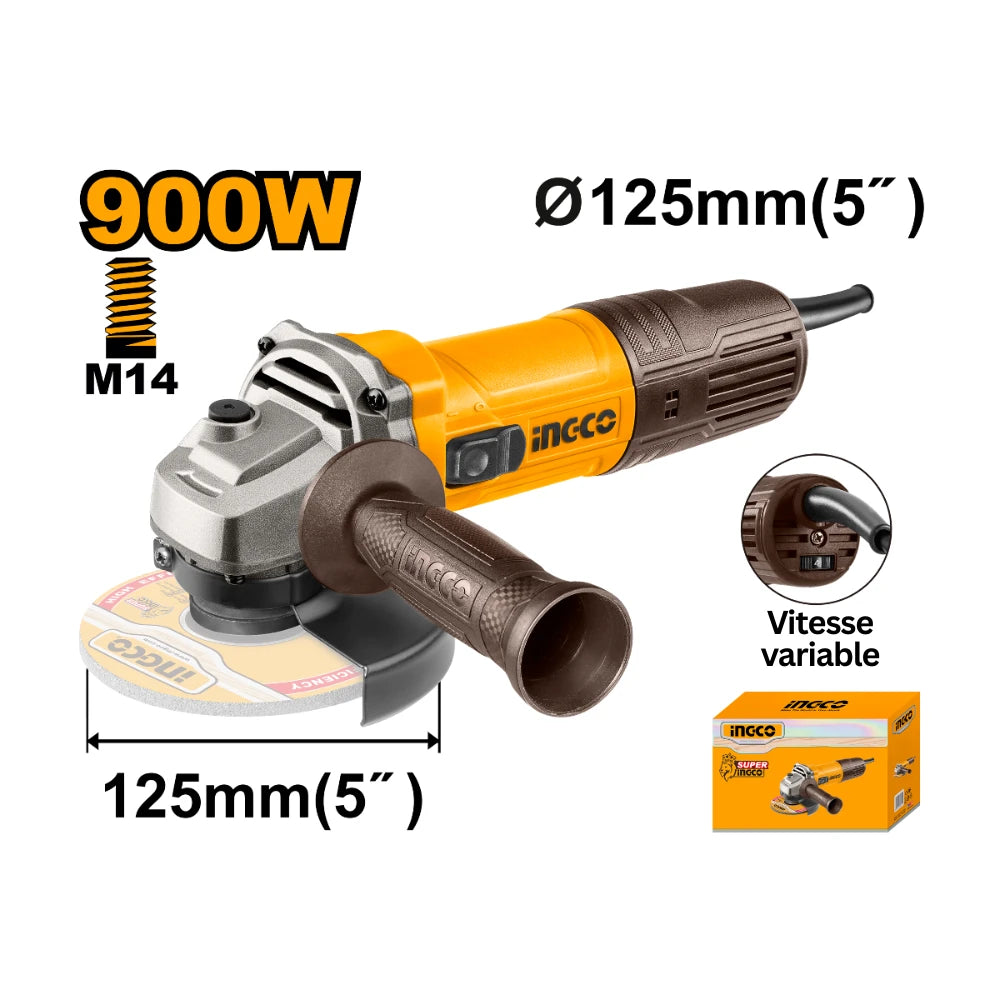 Meuleuse angulaire 900 W avec variation de vitesse INGCO AG900285