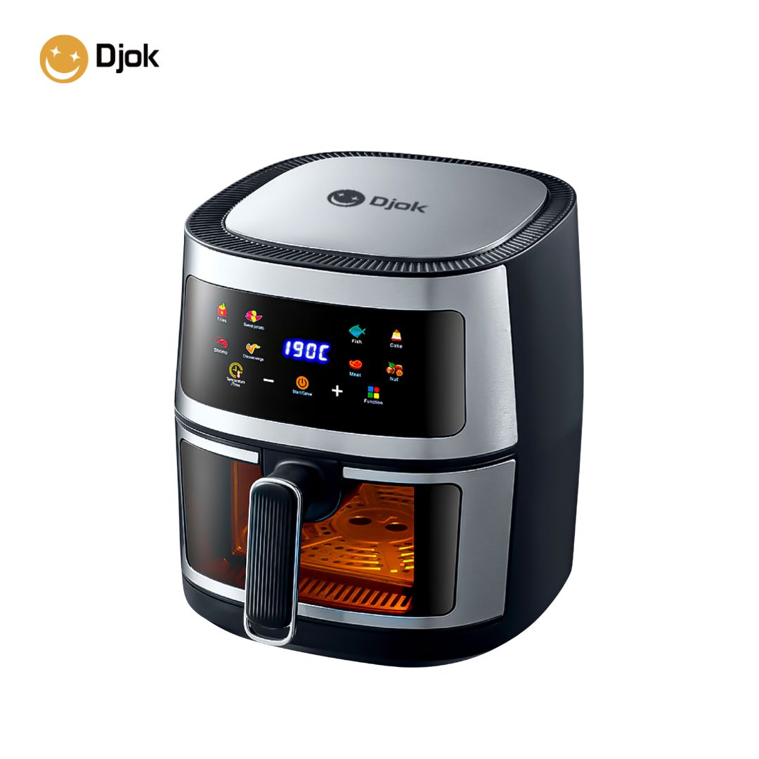 DJOK Air Fryer 5L – Friteuse Sans Huile Numérique avec Écran Tactile et Fenêtre Visible