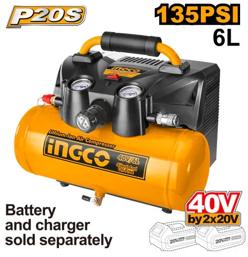 Compresseur à air sans fil 40 V / 6 L- SB INGCO CACLI2003 — vue 2