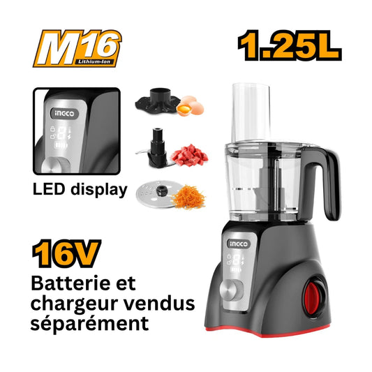 Robot culinaire sans fil 16 V sb + sans chargeur INGCO CFP026K