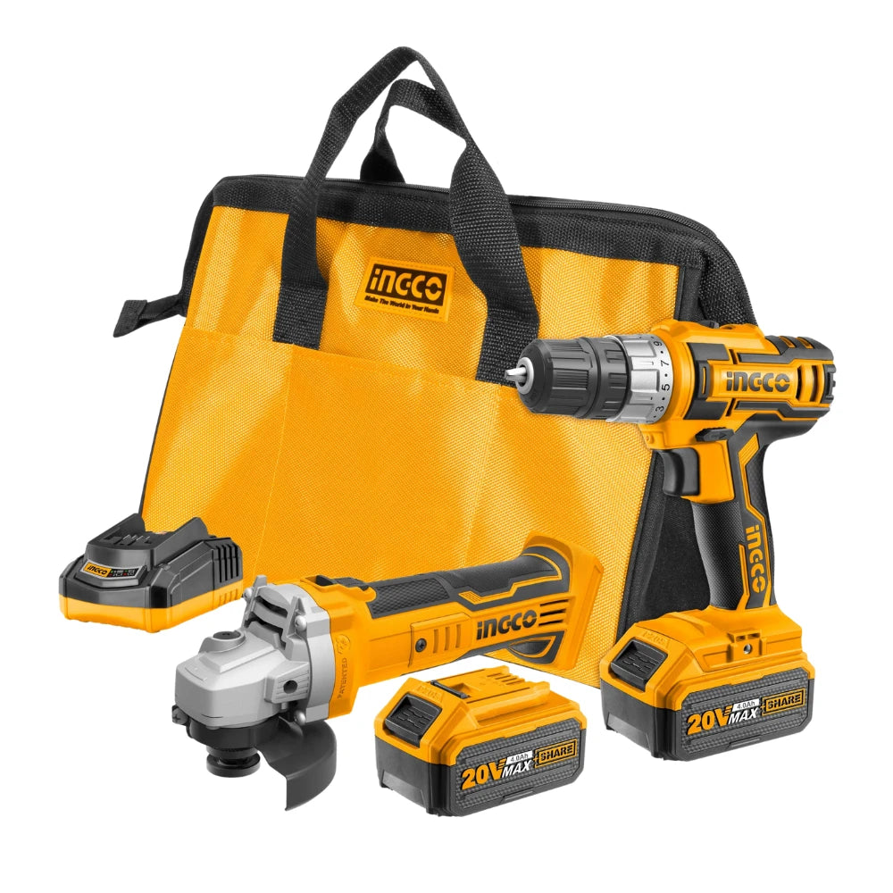 Kit 2 pcs 20 V perceuse + meuleuse INGCO CKLI2009 — vue 2