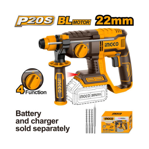 Marteau perforateur 20 V -22 mm INGCO CRHLI20208 — vue 2