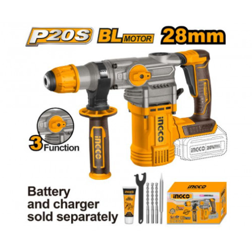 Marteau perforateur 28 mm SB et sans chargeur + accessoires INGCO CRHLI20288 — vue 2