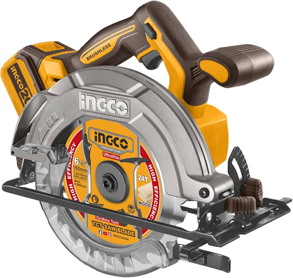 Scie circulaire à main 165 mm lithium‑ion 20 V INGCO CSLI1652