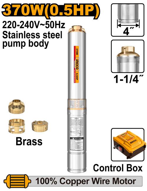 Pompe à immerge 4" - 370 W + contrôle box -remplace DWP3701 INGCO DWP37062