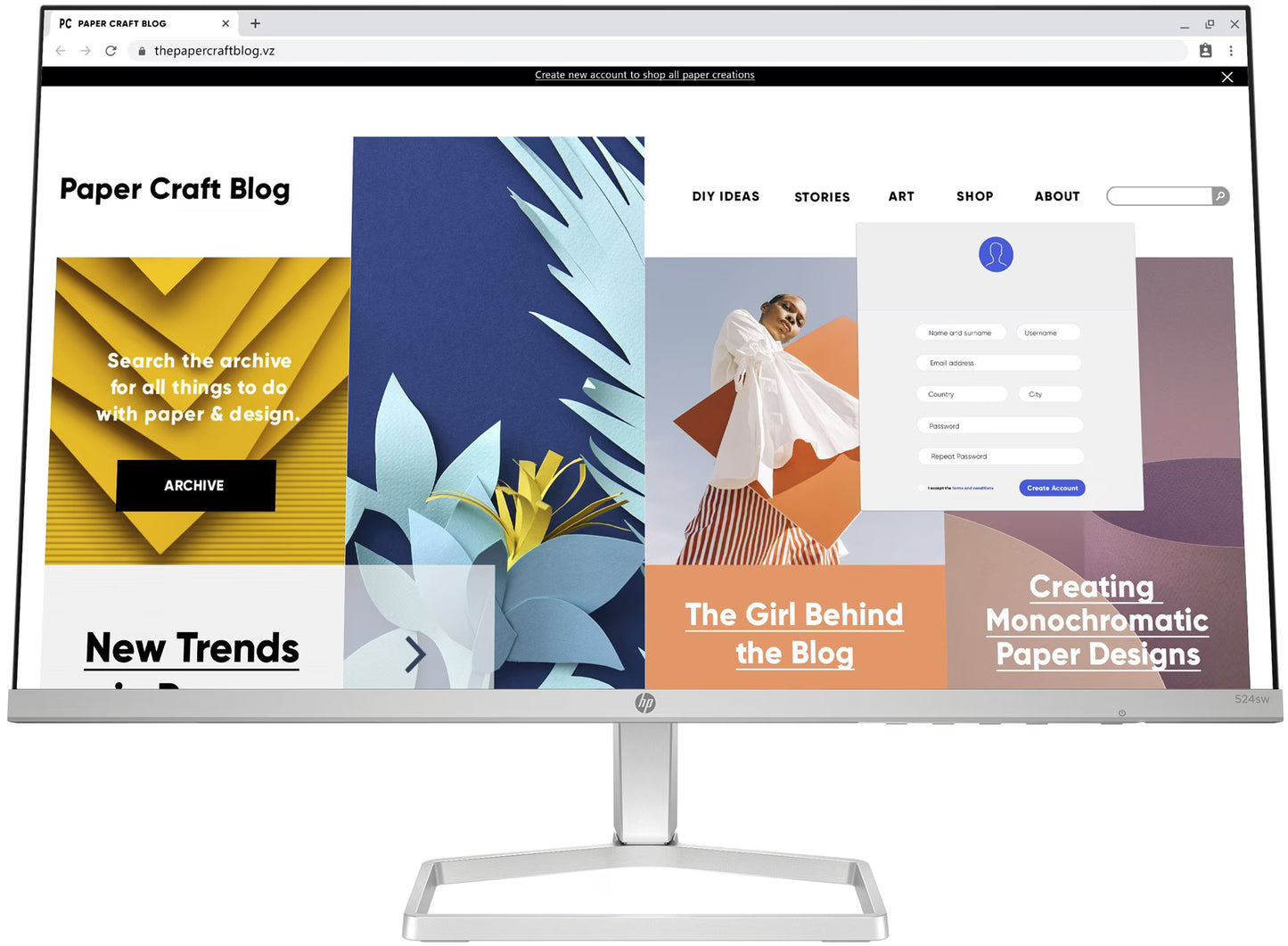 Écran HP Series 5 524sw 23.8 pouces Full HD Blanc