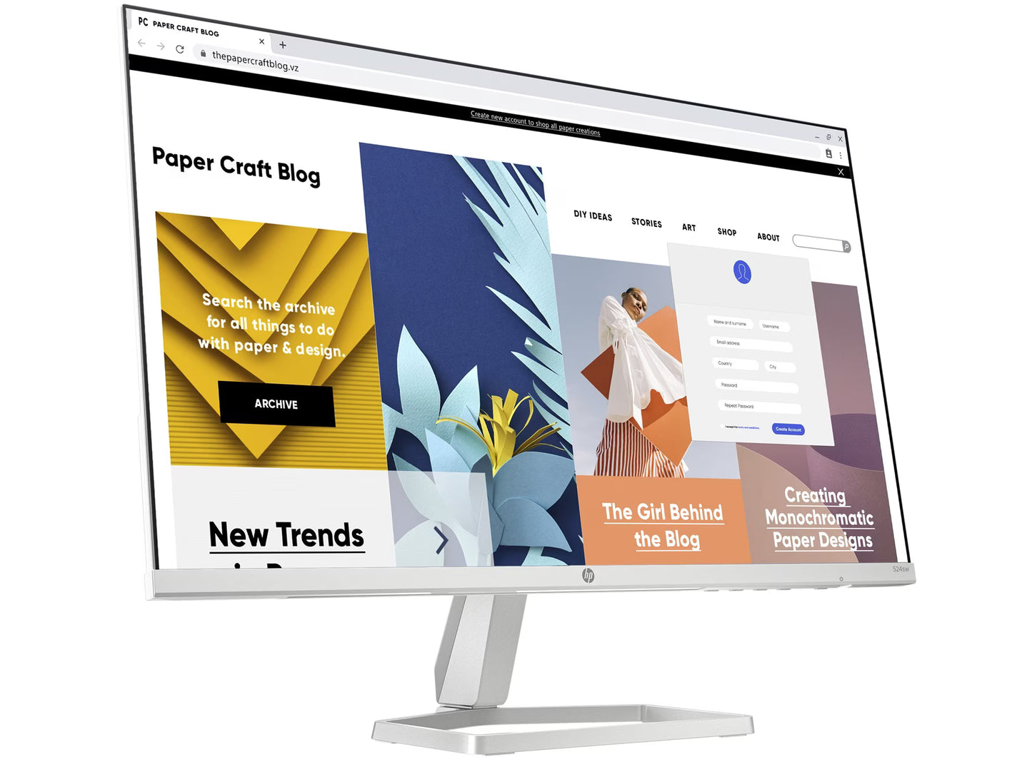 Écran HP Series 5 524sw 23.8 pouces Full HD Blanc