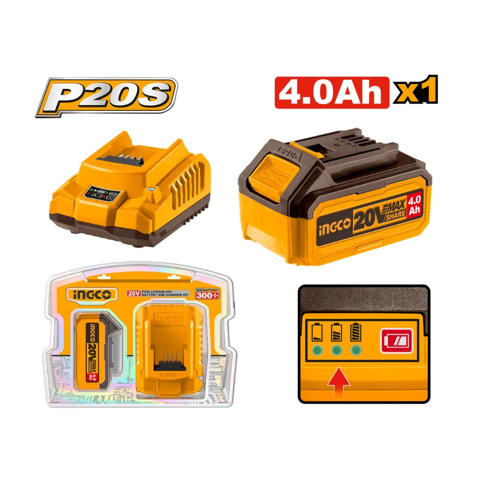 Kit batterie 4A et chargeur remplace FBCPK1214 INGCO FBCPK1012