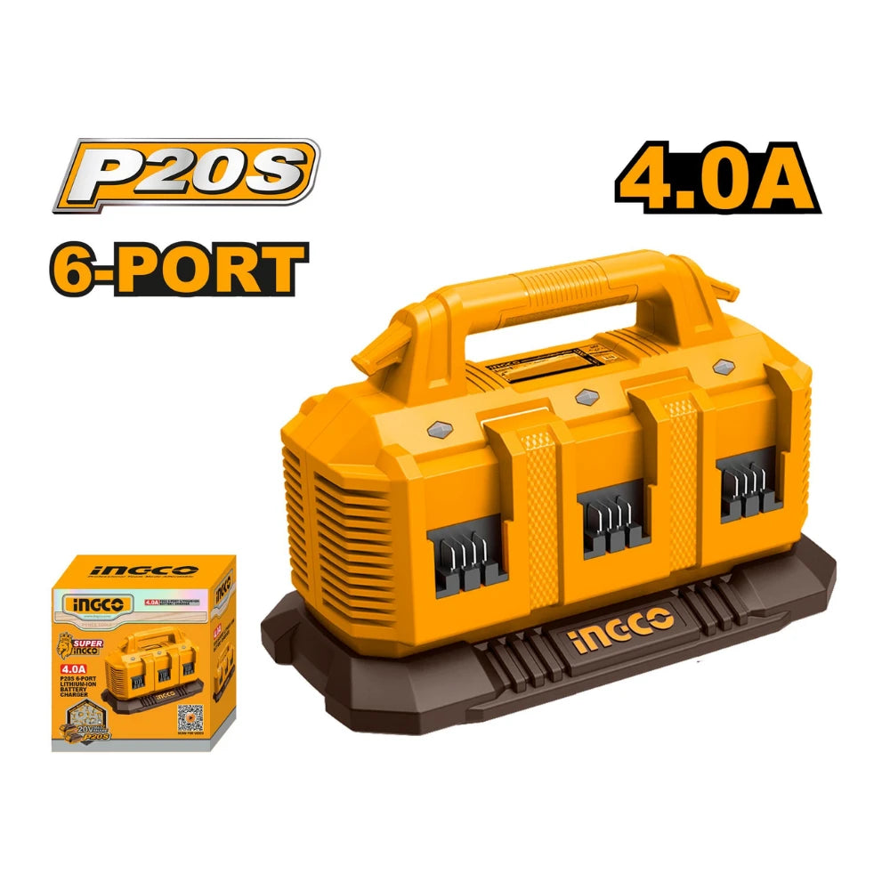 Chargeur de batterie lithium‑ion à 6PORTS INGCO FCLI2064