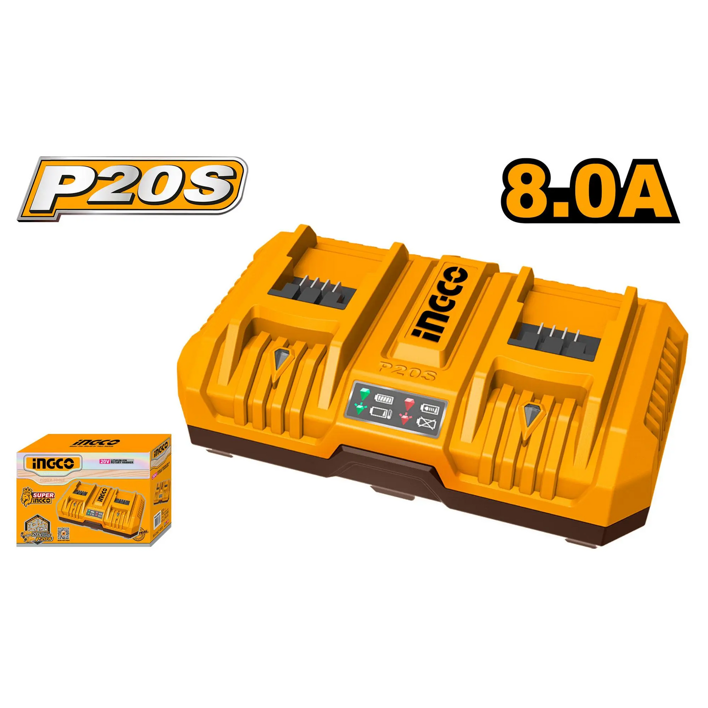 Chargeur de batterie lithium‑ion INGCO FCLI2082
