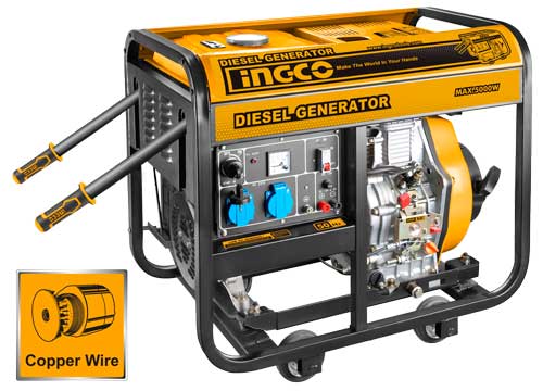 Groupe électrogène diesel 5 kW - 6 kVA - 7 HP monophasé INGCO GDE50001