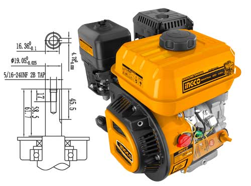 Moteur à essence 6,5 HP INGCO GEN1682