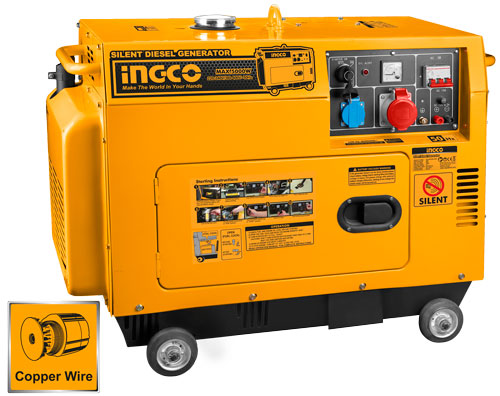 Groupe électrogène diesel 5 kW - 6 kVA triphasé INGCO GSE50003