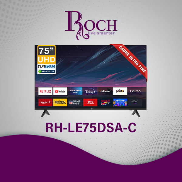 ROCH 75″ Smart TV + Android (RH-LE75DSA-C)