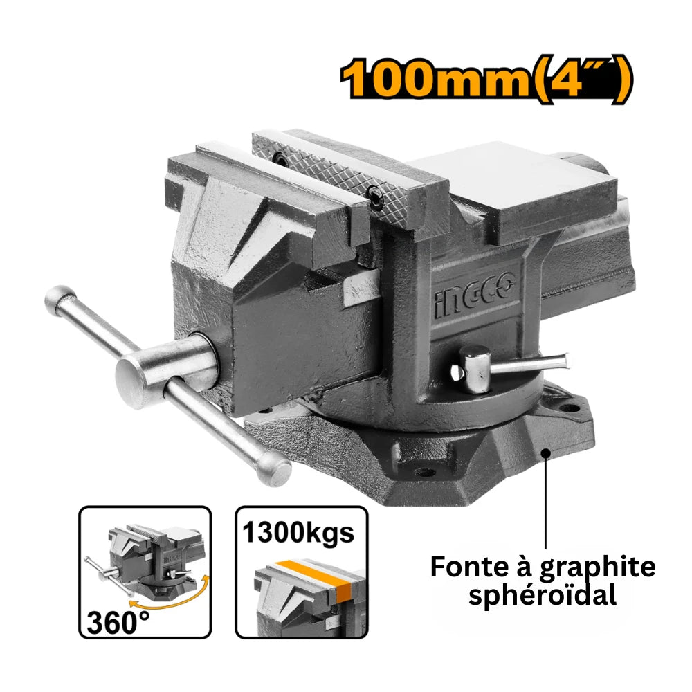 Étau à base tournante 4" INGCO HBV084 — vue 2