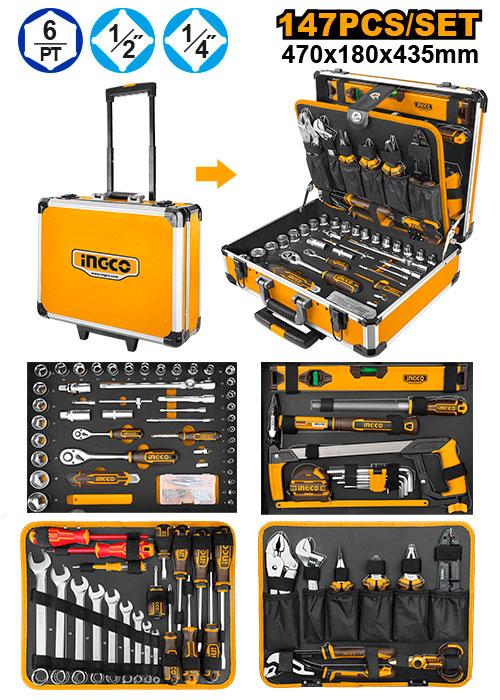 Coffret d'outils + accessoires de 147 pcs INGCO HKTHP21471