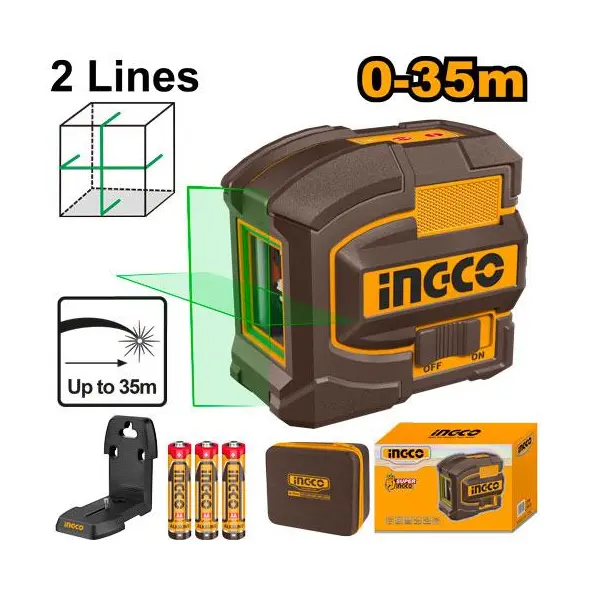 Niveau laser auto-nivelant 0 - 35 m - ligne verte INGCO HLL156601 — vue 2