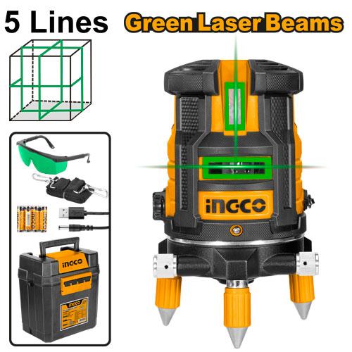 Niveau laser auto-nivelant (faisceaux laser verts) INGCO HLL305205