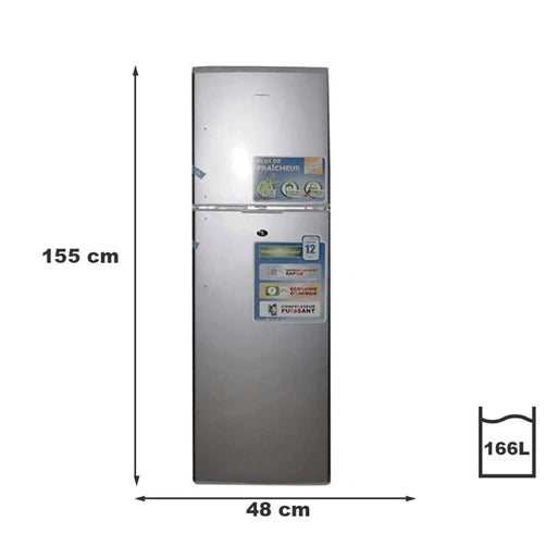 Réfrigérateur double portes Nasco 166 L 4 étagers + 1 tiroirau réfrigérateur Deux HNASF2-22 — vue 2