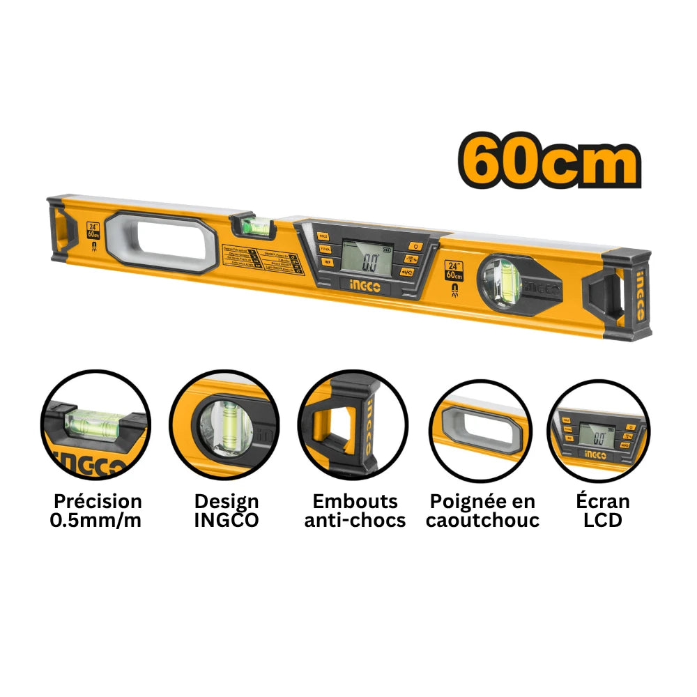 Niveau maçon numérique INGCO HSL08060D