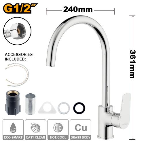 Robinet de cuisine de levier unique INGCO HSLBM23401
