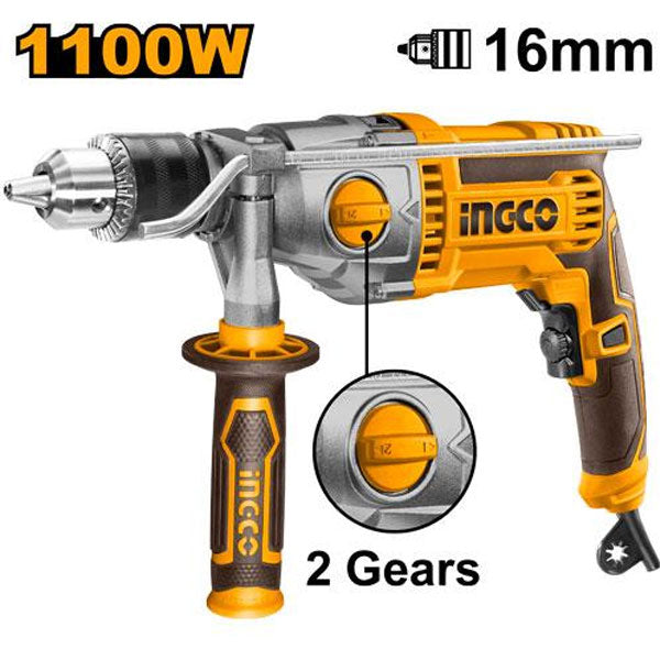 Perceuse à percussion 1100 W 16 mm INGCO ID211008 — vue 2
