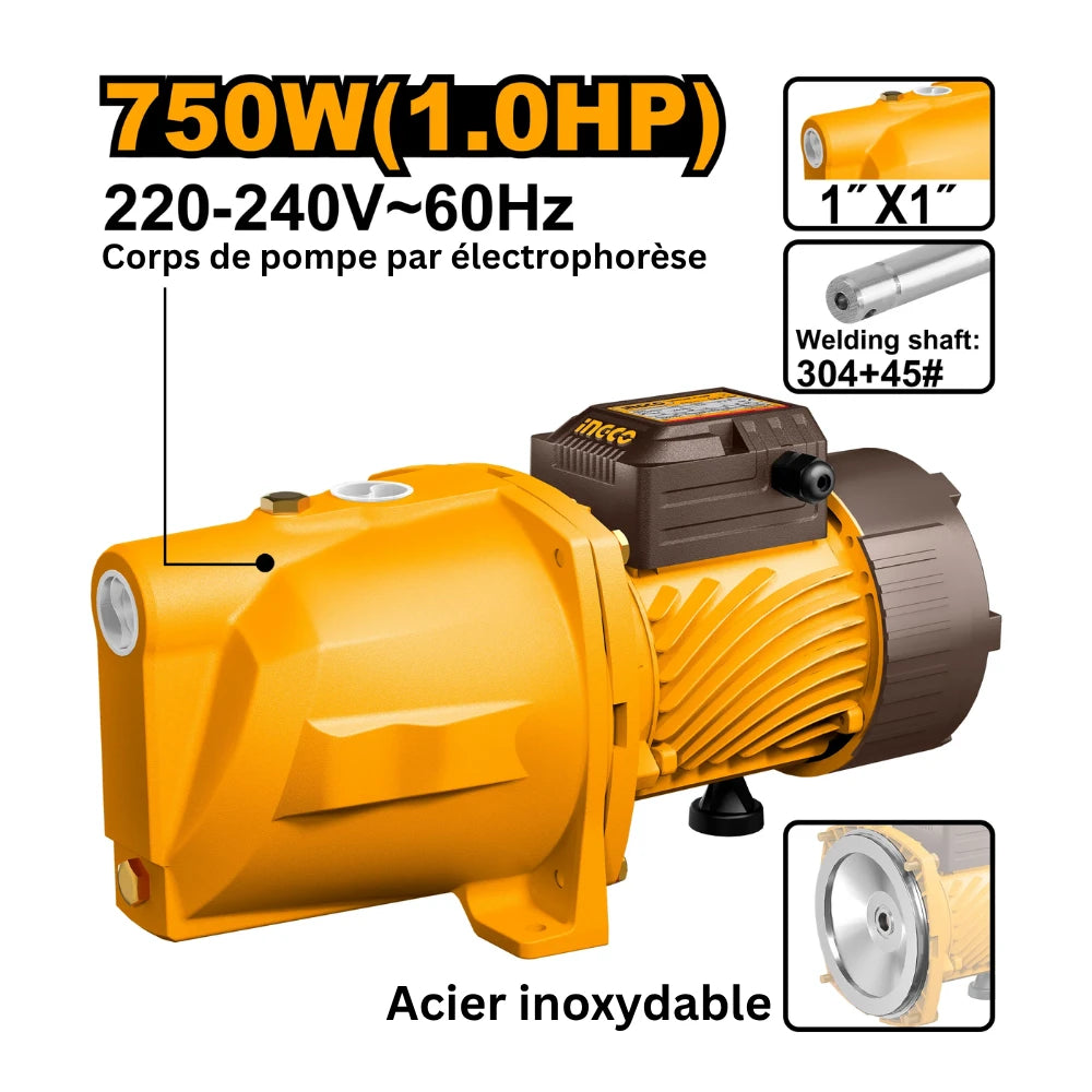 Pompe à jet auto amorcante 750 W 1 HP INGCO JP075068