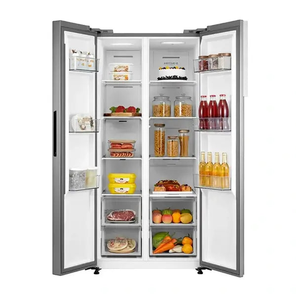 Réfrigérateur Américain double portes Nofrost Inverter Midea 460 L 8 tiroirs + 4 casiers MDRS619FGF46