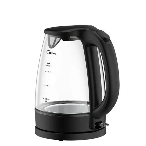 Bouilloire électrique en verre Midea 1,7 L 2200 W Couvercle rabattable Corps en acier MK-17G02A2