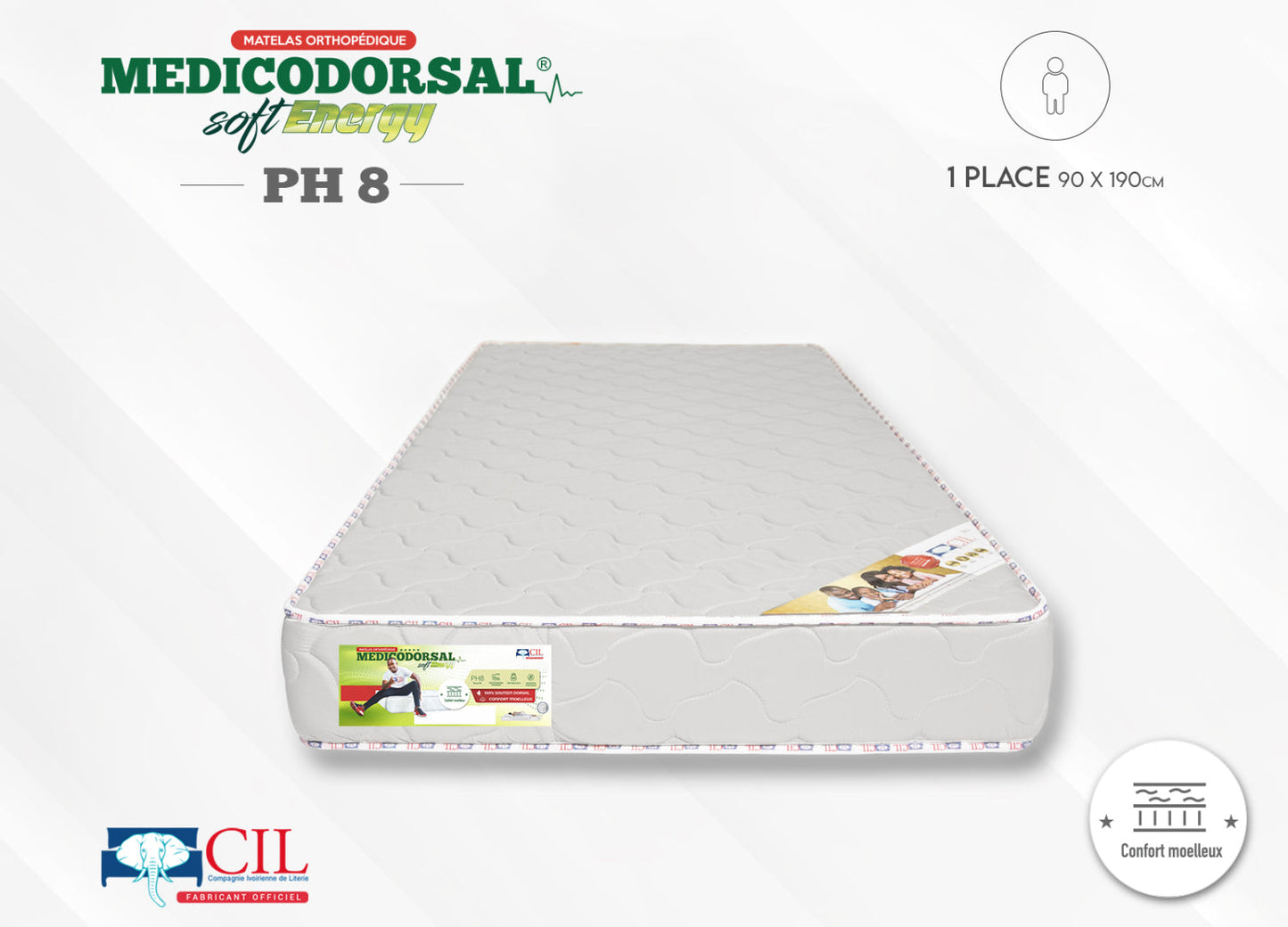 Medicodorsal soft energy PH8  EP 12 - 1 place - 90x190 cm