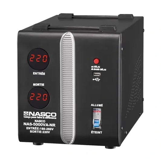 Stabilisateur automatique avec compteur digital Nasco 5000VA Type de relais Affichage du NAS-5000VA-NR