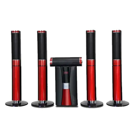 Home cinéma avec télécommande Nasco 45 W 5 haut parleurs NAS HT5.1 N5240 Rouge/Noir NAS-HT5.1-N5240