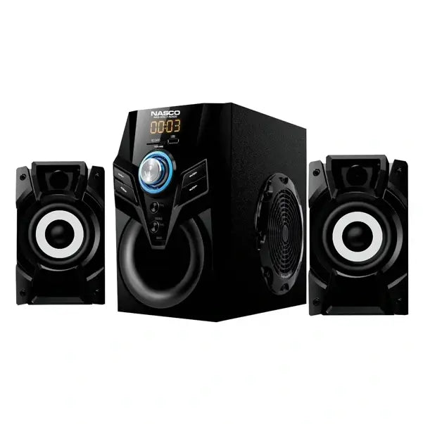 Home cinéma 2.1CH avec télécommande Nasco 20 W 2 haut parleurs FM Radio USB NAS-SS2.1-N2520