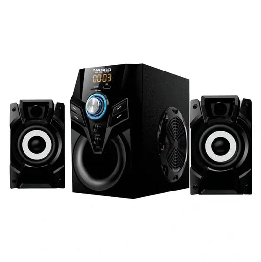 Home cinéma 2.1CH avec télécommande Nasco 20 W 2 haut parleurs FM Radio USB NAS-SS2.1-N2520