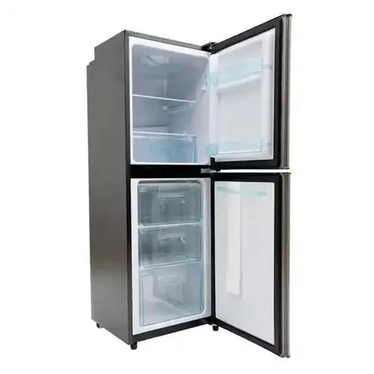 Réfrigérateur combiné double portes Nasco 136 L 3 tiroirs au réfrigérateur Économique NASD2-203FL-DS