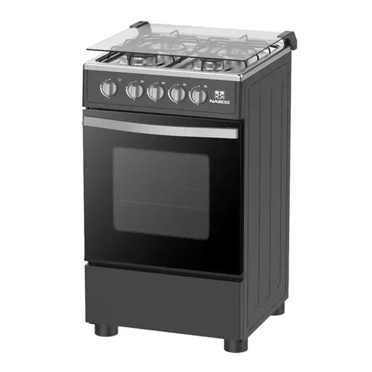 Gazinière 4 feux avec couvercle en verre Nasco Allumage manuel Four à gaz Grill Brûleurs NASGC-SNIPER50TB