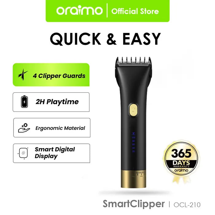 Accessoires de la tondeuse Oraimo OCL-210 – peignes, brosse et câble Type-C
