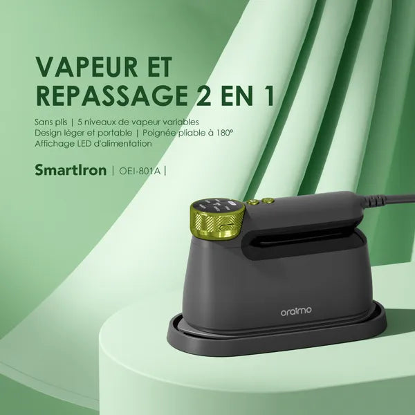 Oraimo OEI-801A fer vapeur avec poignée pliable 180 degrés