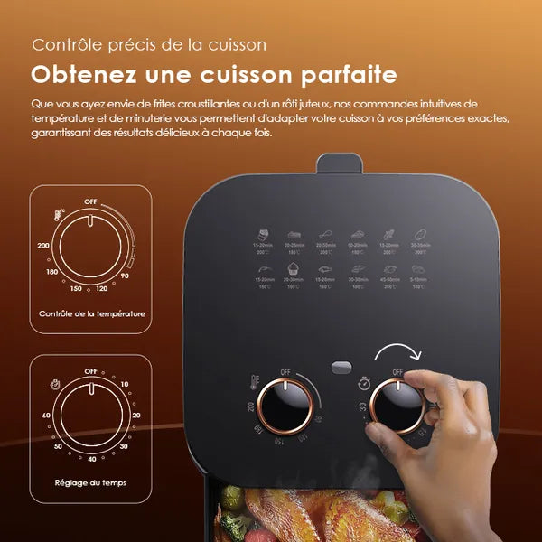 Friteuse électrique 5 litres oraimo – cuisson saine avec contrôle de température 90-200°C