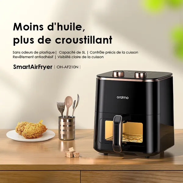 Friteuse oraimo OH-AF210N avec panier inox 304 et revêtement antiadhésif