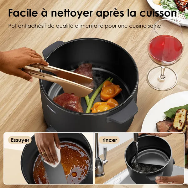 Multicuiseur compact Oraimo OHP-201A avec poignées anti-brûlures