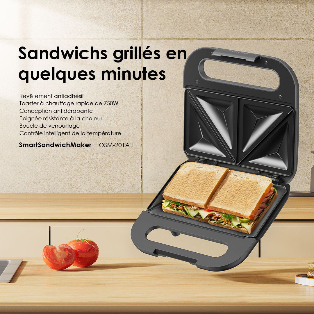 Oraimo SmartSandwichMaker 750W Appareil OSM-201A, en situation