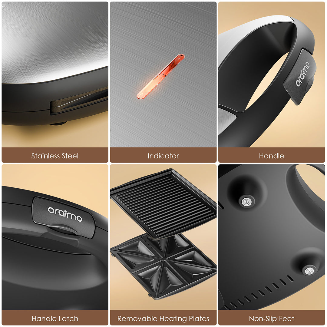 Oraimo SmartSandwichMaker Plus 1200W OSM-501A, accessoires