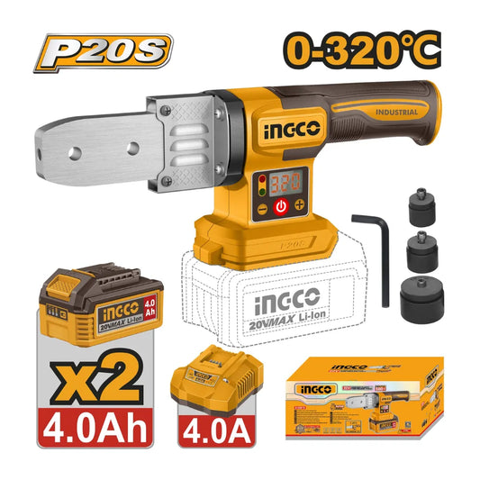 Machine à souder sans fil 20 V + 2BAT4 Ah + chargeur / 0 - 320°C INGCO PTWTLI20182