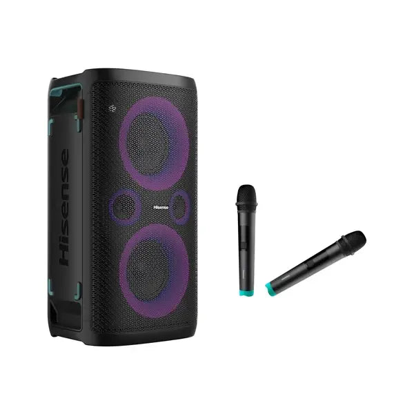 Haut parleur sans fil avec 2 micros Hisense Party rocker one plus 300 W 15h d’autonomie Party_Rocker_One_Plus